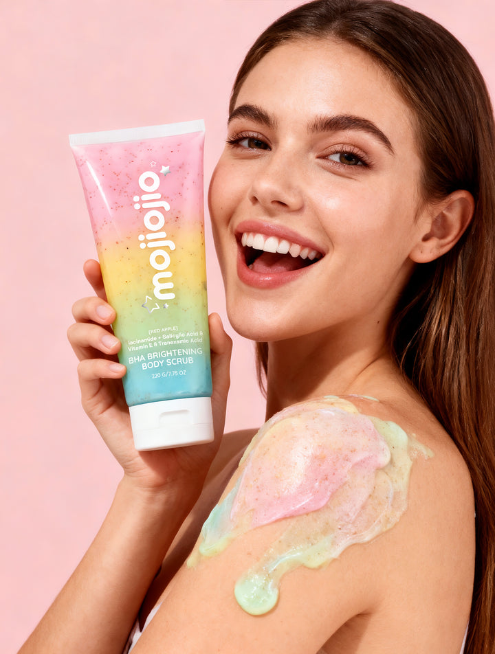 Mojiojio Beauty Red Apple & Rose Bha Brightening Body Scrub 220g