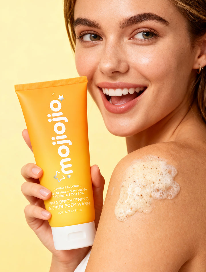 Mojiojio Beauty Mango & Coconut BHA Brightening Scrub Body Wash 220g