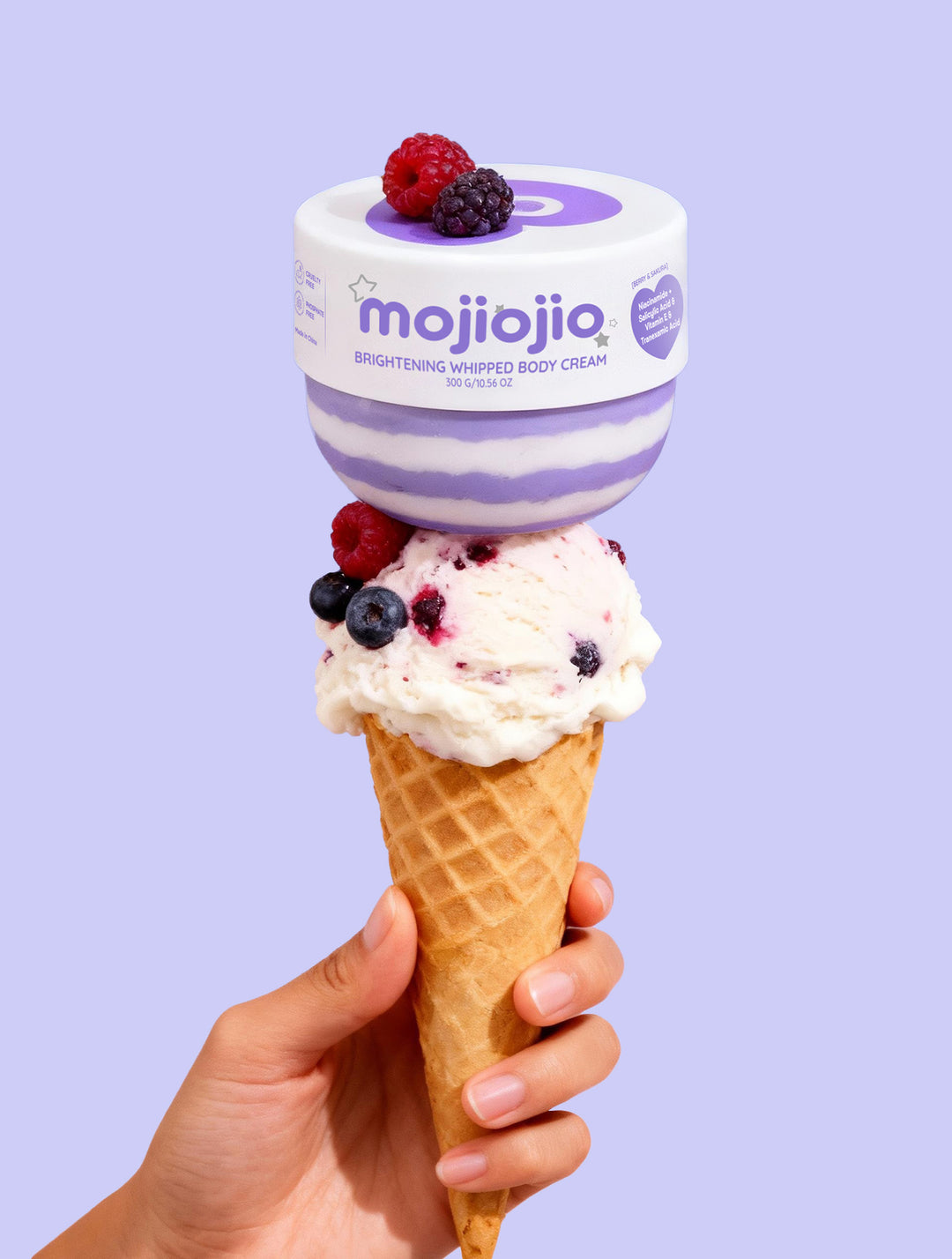 Mojiojio Beauty Berry & Sakrua Brightening Whipped Body Cream 300g