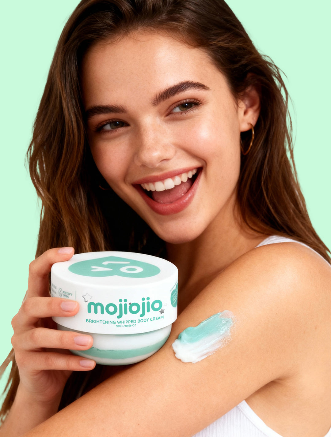 Mojiojio Beauty Mint & Cucumber Brightening Whipped Body Cream 300g