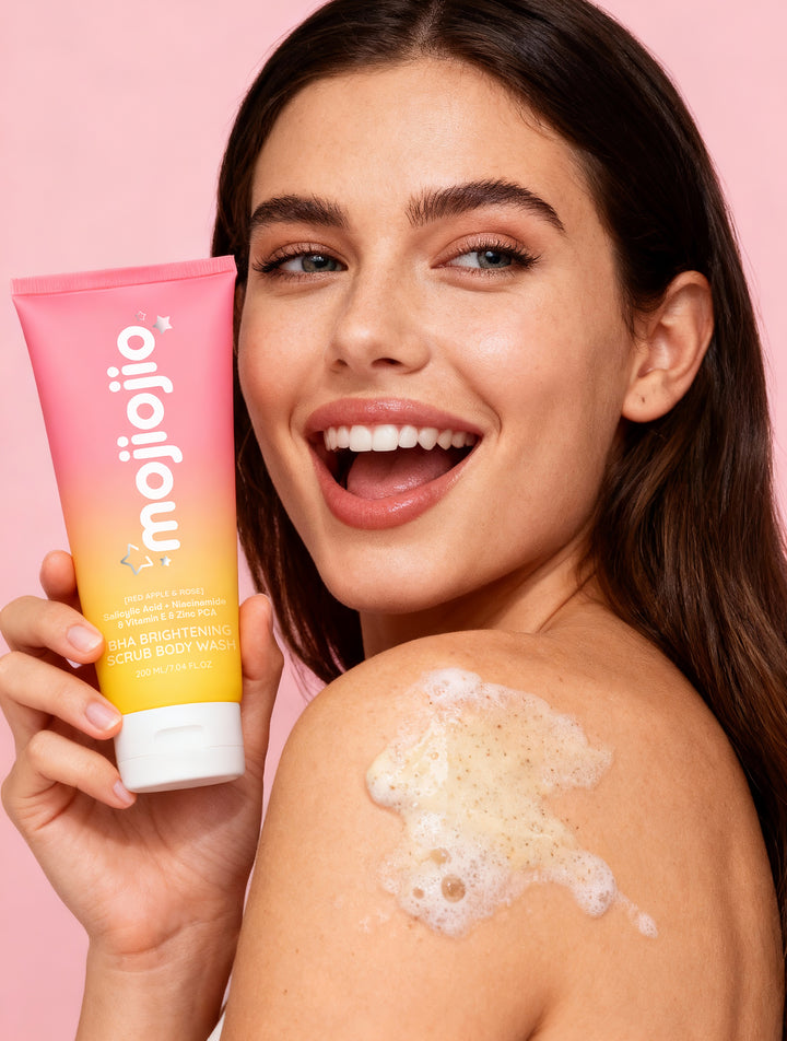 Mojiojio Beauty Red Apple & Rose BHA Brightening Scrub Body Wash 220g