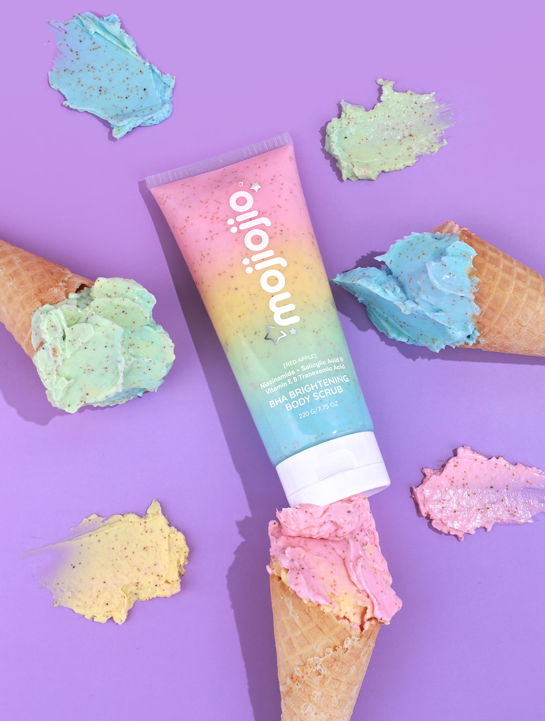 Mojiojio Beauty Red Apple & Rose Bha Brightening Body Scrub 220g