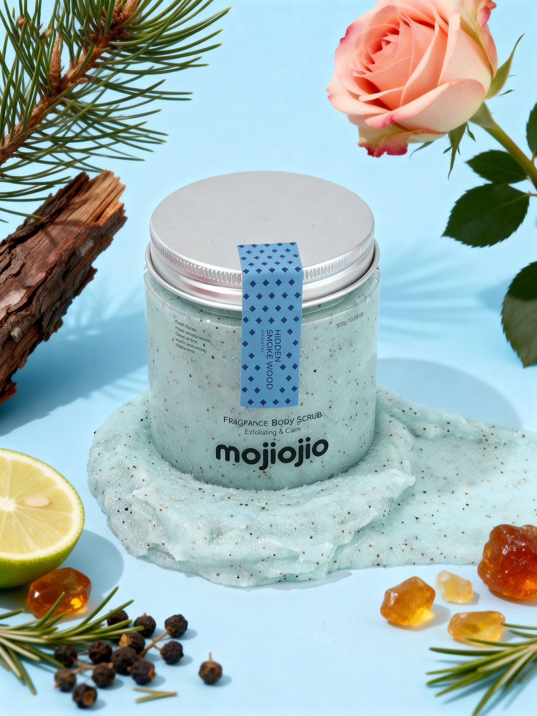 mojiojio Fragrance Hidden Smoke Wood Body Scrub 200g